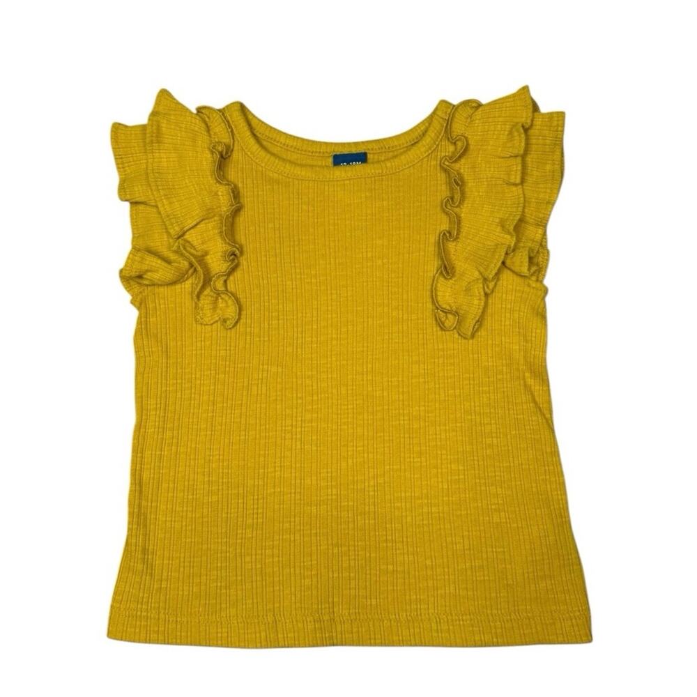 NWOT Old Navy T-Shirt Girls Ruffles Yellow 12-18 Months